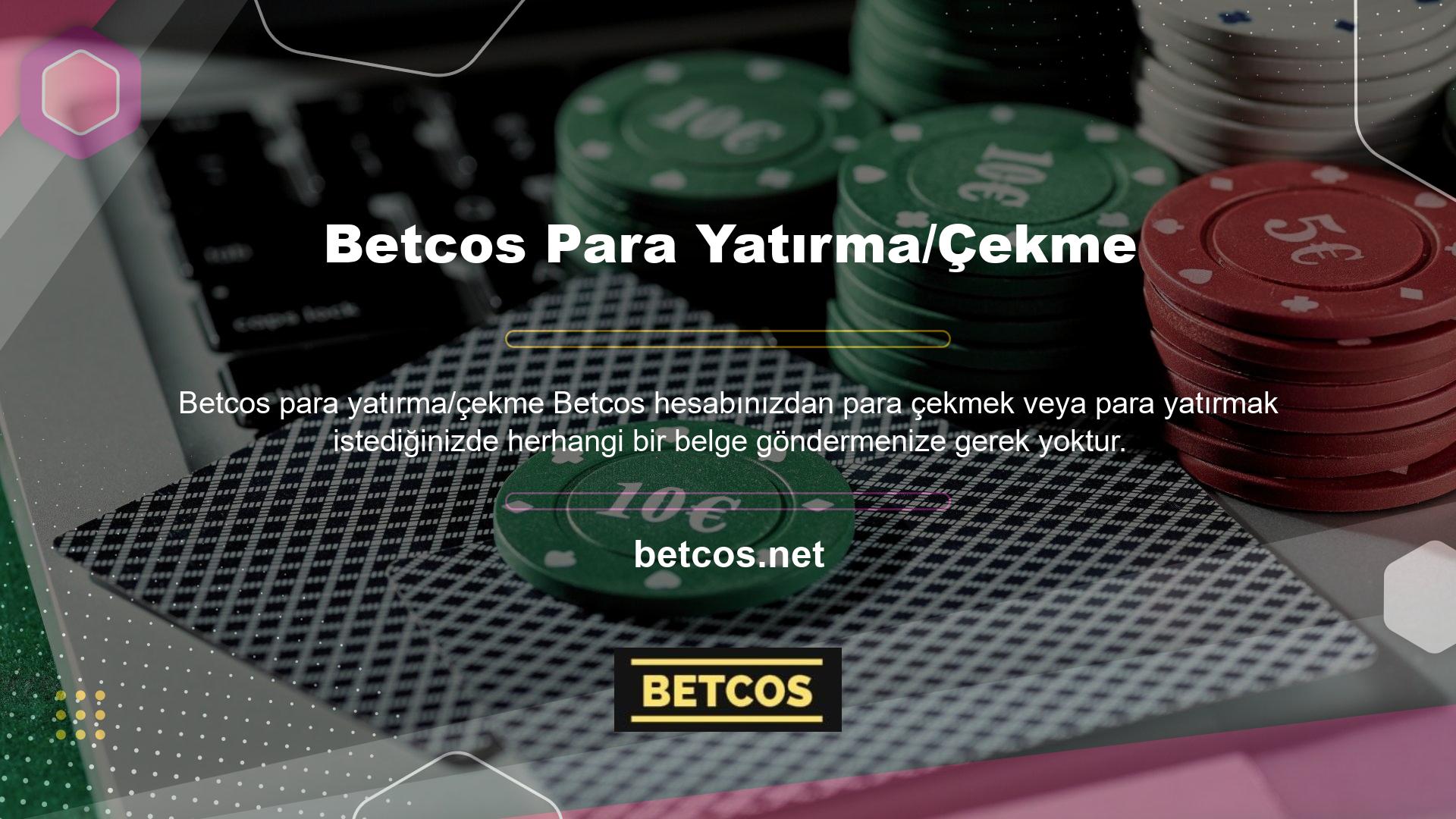 Bir casino web sitesi yanlışlıkla kullanıcıdan belge istedi